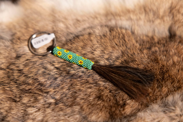 Beaded Keychains with Horse Hair