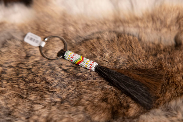 Beaded Keychains with Horse Hair
