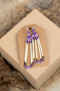 Porcupine and Beaded Earrings (medium)