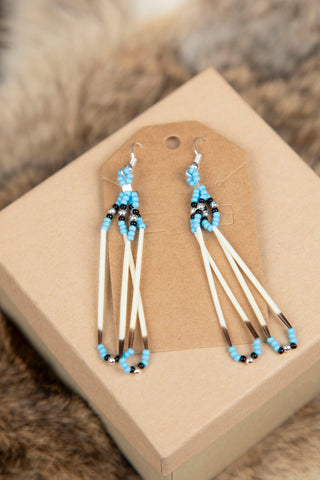 Porcupine and Beaded Earrings (medium)