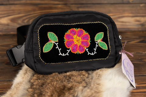 Beaded Floral Fanny Pack
