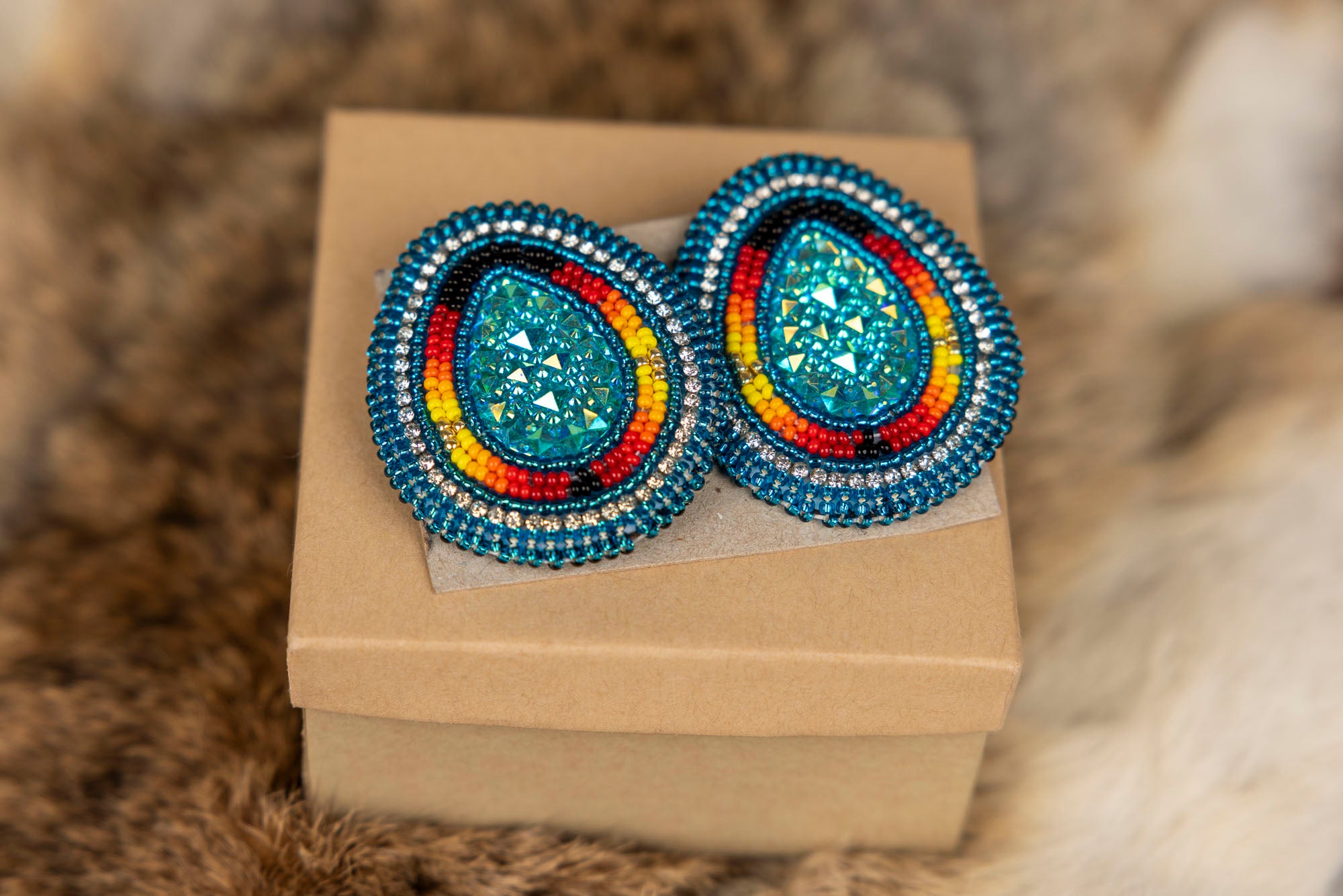 Big Beaded Studs with Gems