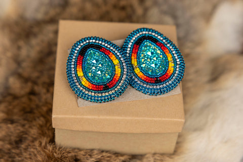 Big Beaded Studs with Gems