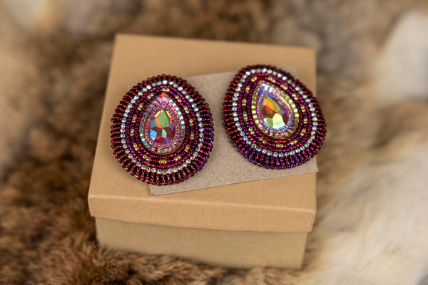 Big Beaded Studs with Gems