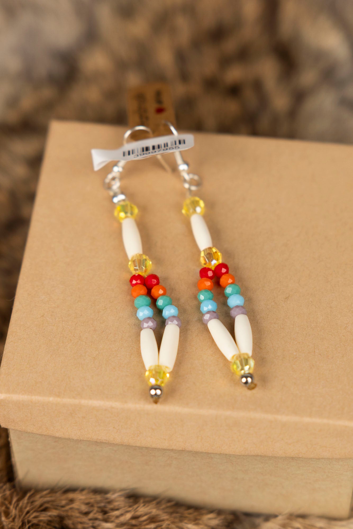 Colorful Beaded Hair Pipe Earrings