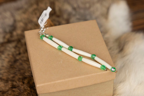 Round Beads with Real Bone Earrings