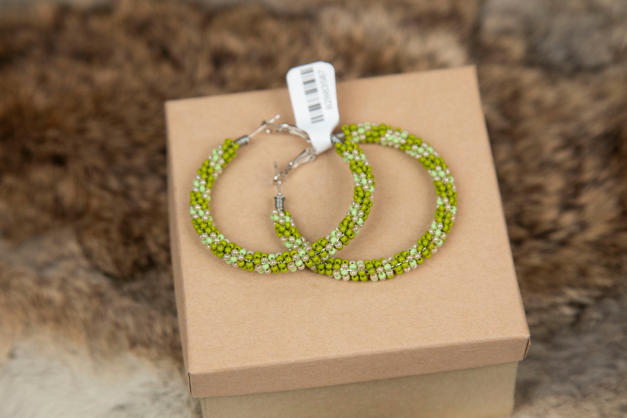 Medium Size Beaded Round Earrings