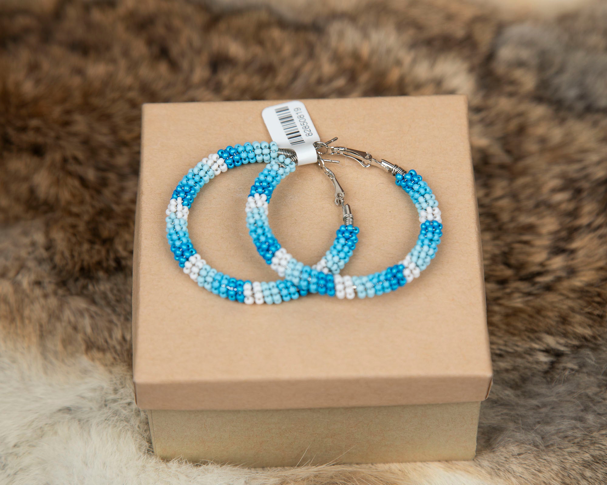 Medium Size Beaded Round Earrings