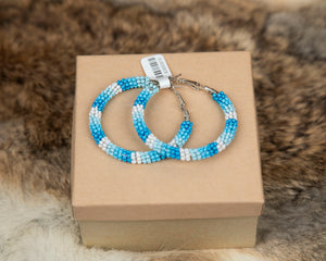 Medium Size Beaded Round Earrings