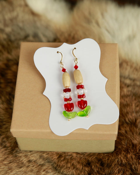 Small Glass Tulip Earrings