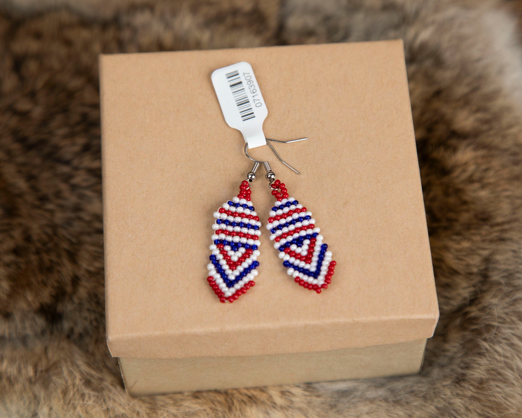 Red/White/Blue Beaded Earrings