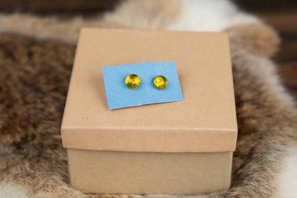 Colorful Round Glass Studs