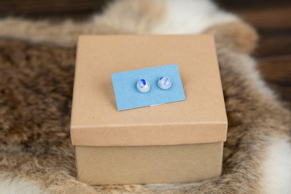 Colorful Round Glass Studs