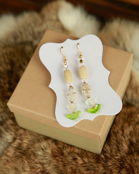 Small Glass Tulip Earrings