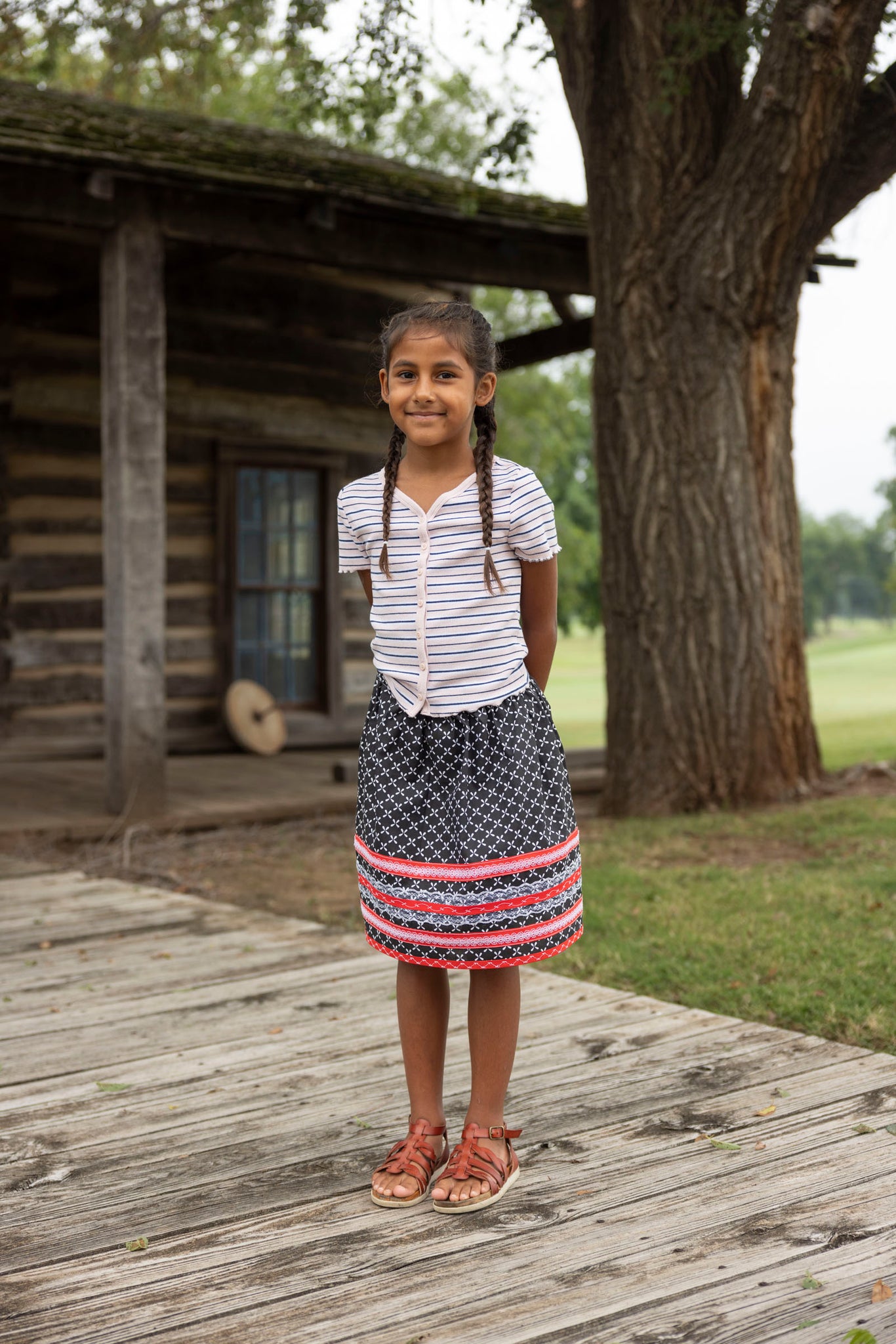 Child's Black/Red Ribbon Skirt