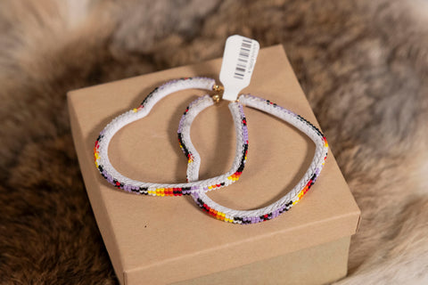 Beaded Heart Hoops