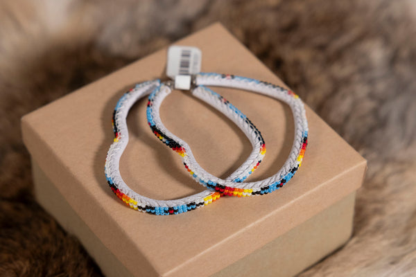 Beaded Heart Hoops
