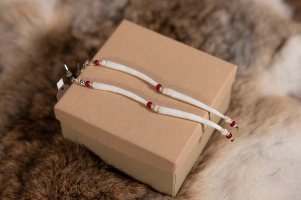 Dentalium and Small Beaded Earrings