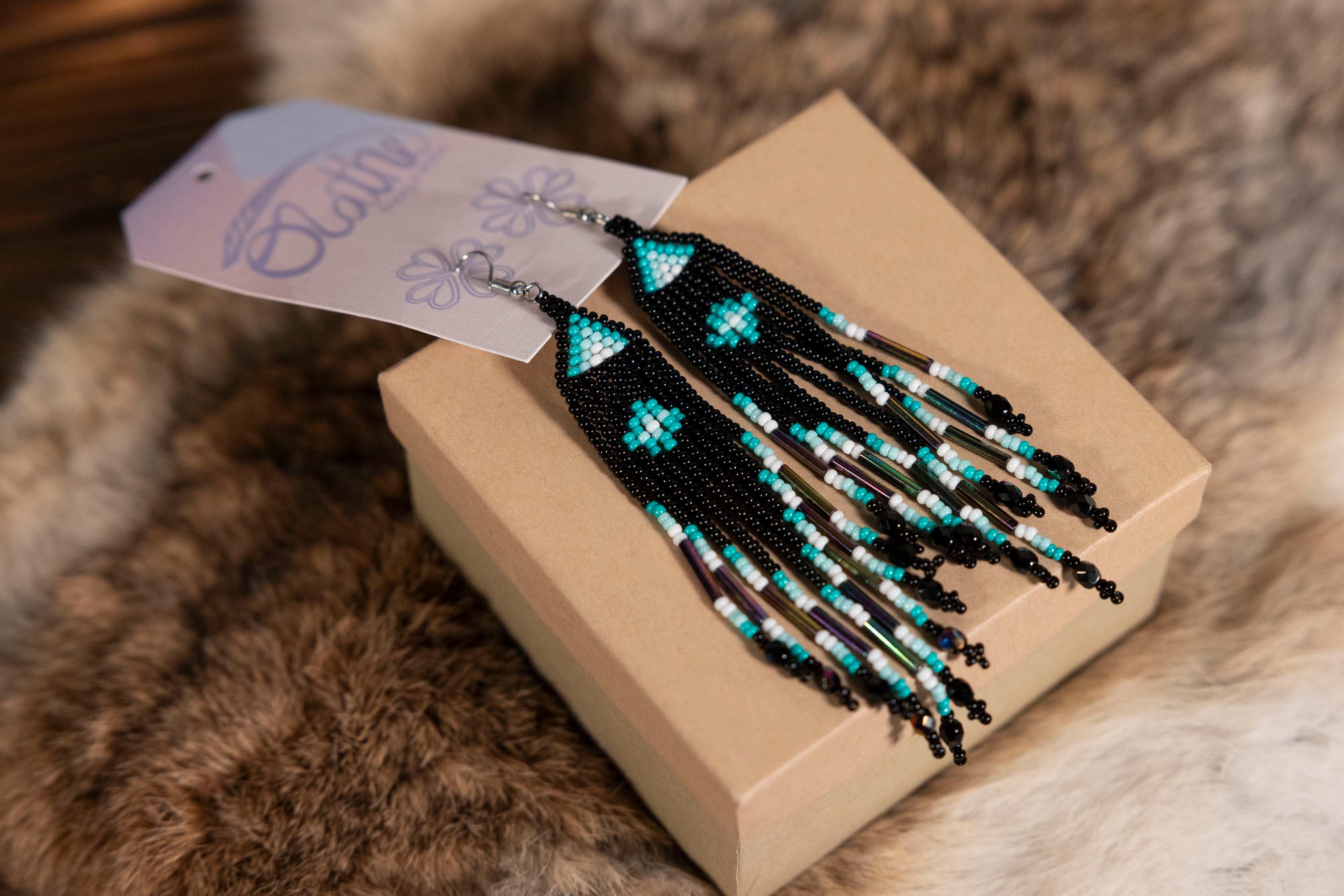 Beaded Triangle Top/ Dangle Earrings