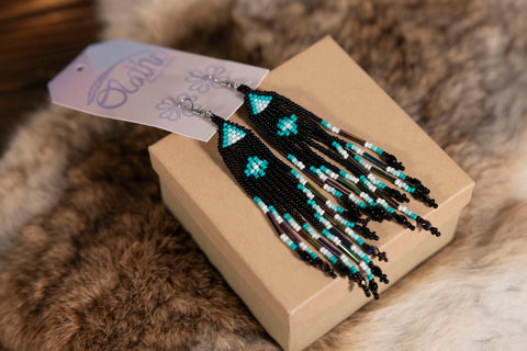 Beaded Triangle Top/ Dangle Earrings