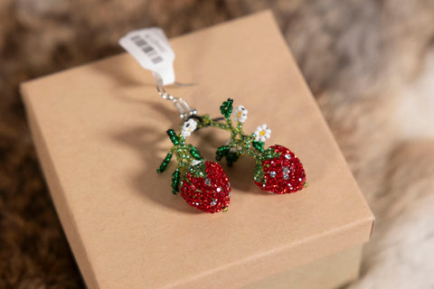 Strawberry Sparkly Earrings