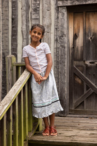 Girls Grey Ribbon Skirt