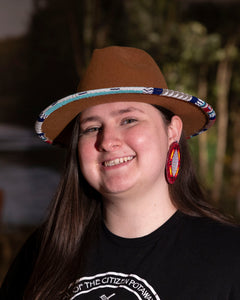 Brown Beaded Hat