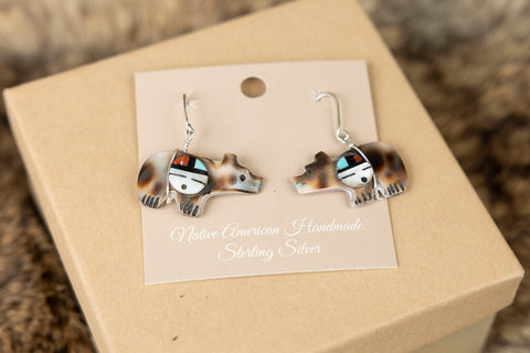 Zuni Brown Bear Earrings