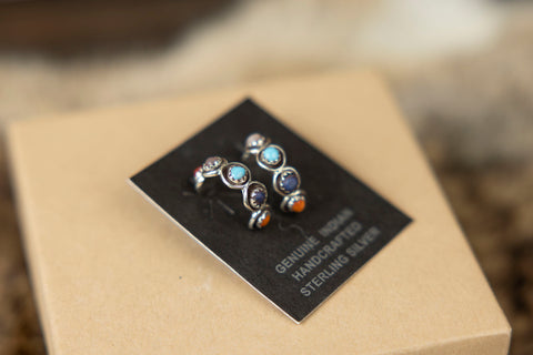 Mulitcolor Half Hoop Studs