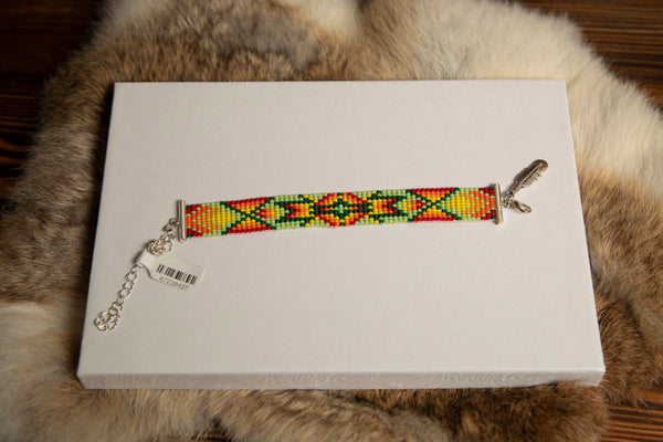 Beaded Bracelets with Feather