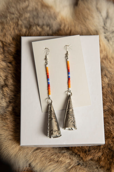 Long Beaded Jingle Earrings