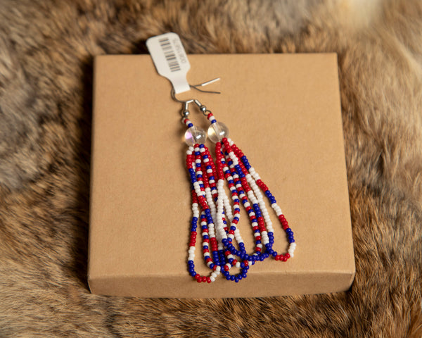Beaded Layer Hoop Earrings with Bead on Top