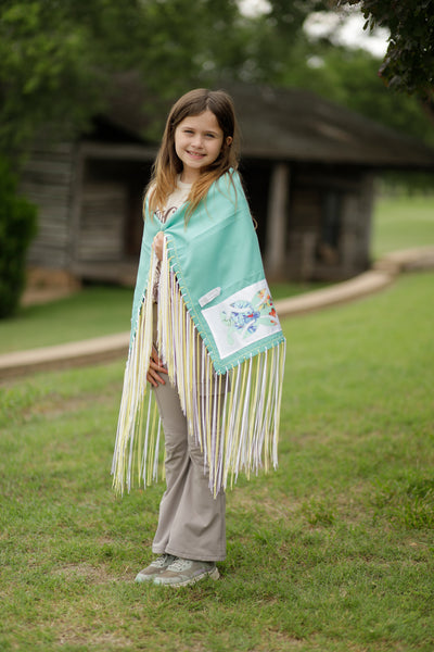 Kids Size Shawls With Applique