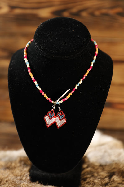 Beaded Heart Earrings