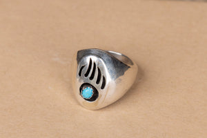 Bear Claw Ring with Turquoise Stone