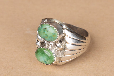 Sterling Silver and Green Turquoise Ring
