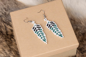 Beaded White Feather