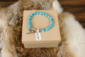 Sterling Silver and Turquoise Chunk Bracelet