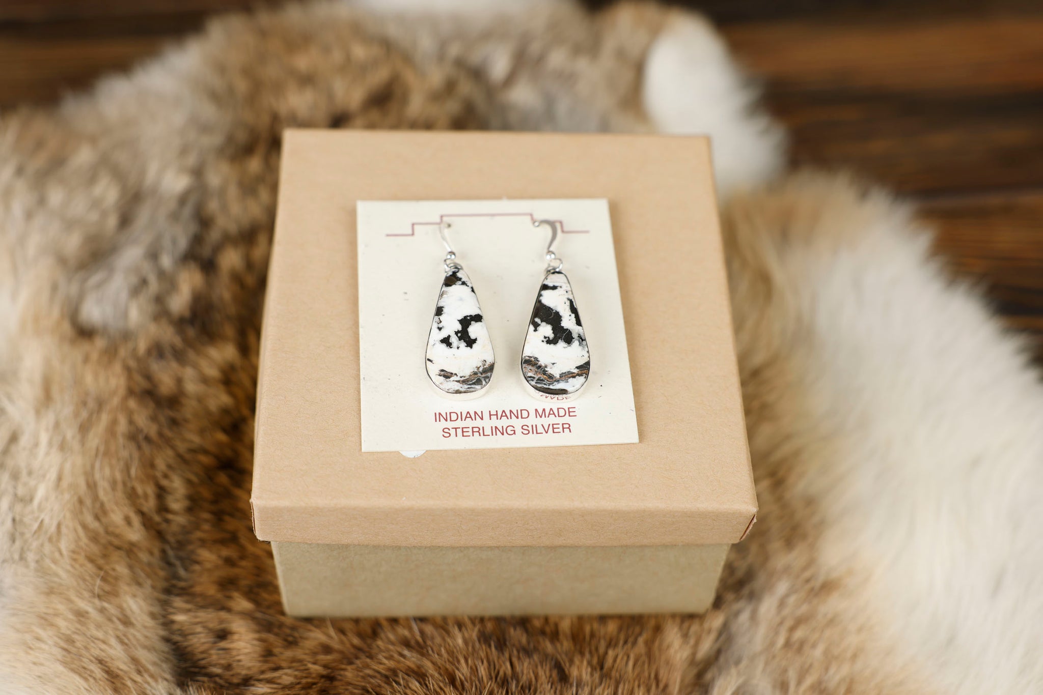 White Buffalo Bulky Earrings