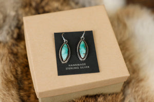 Light Green Turquoise Marquise Earrings