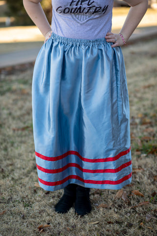 Blue Ribbon Skirt with Red