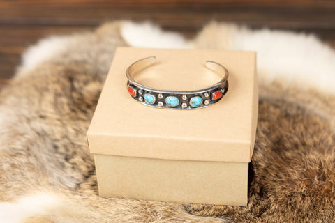 Turquoise and Coral Braclet