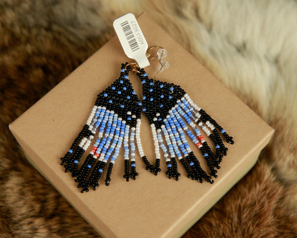 Beaded Butterfly Earrings (Dangle)