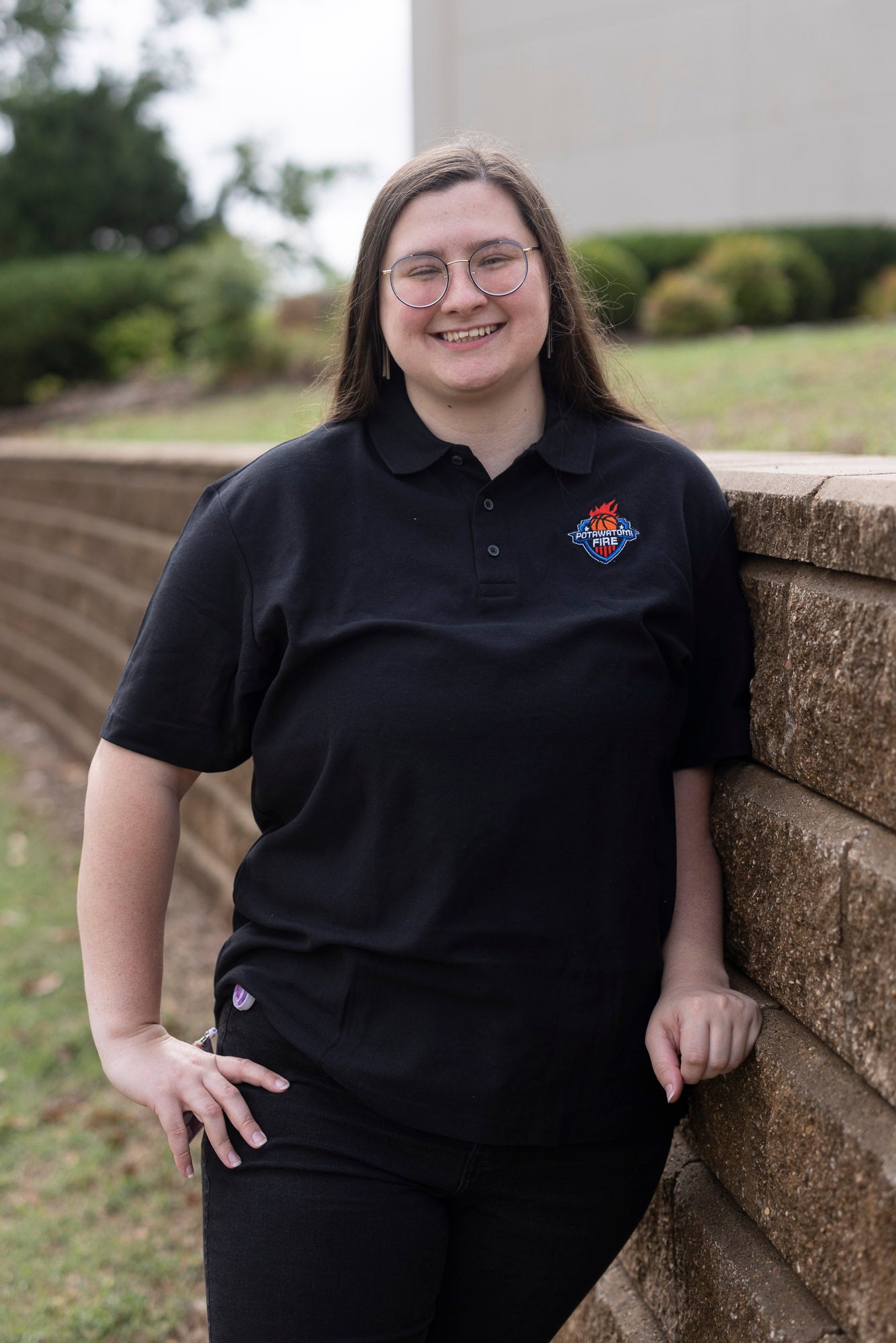 Potawatomi Fire Black Polo Shirt