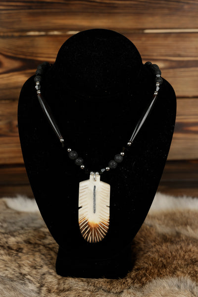 Feather Necklace/ Dangle Earring Set