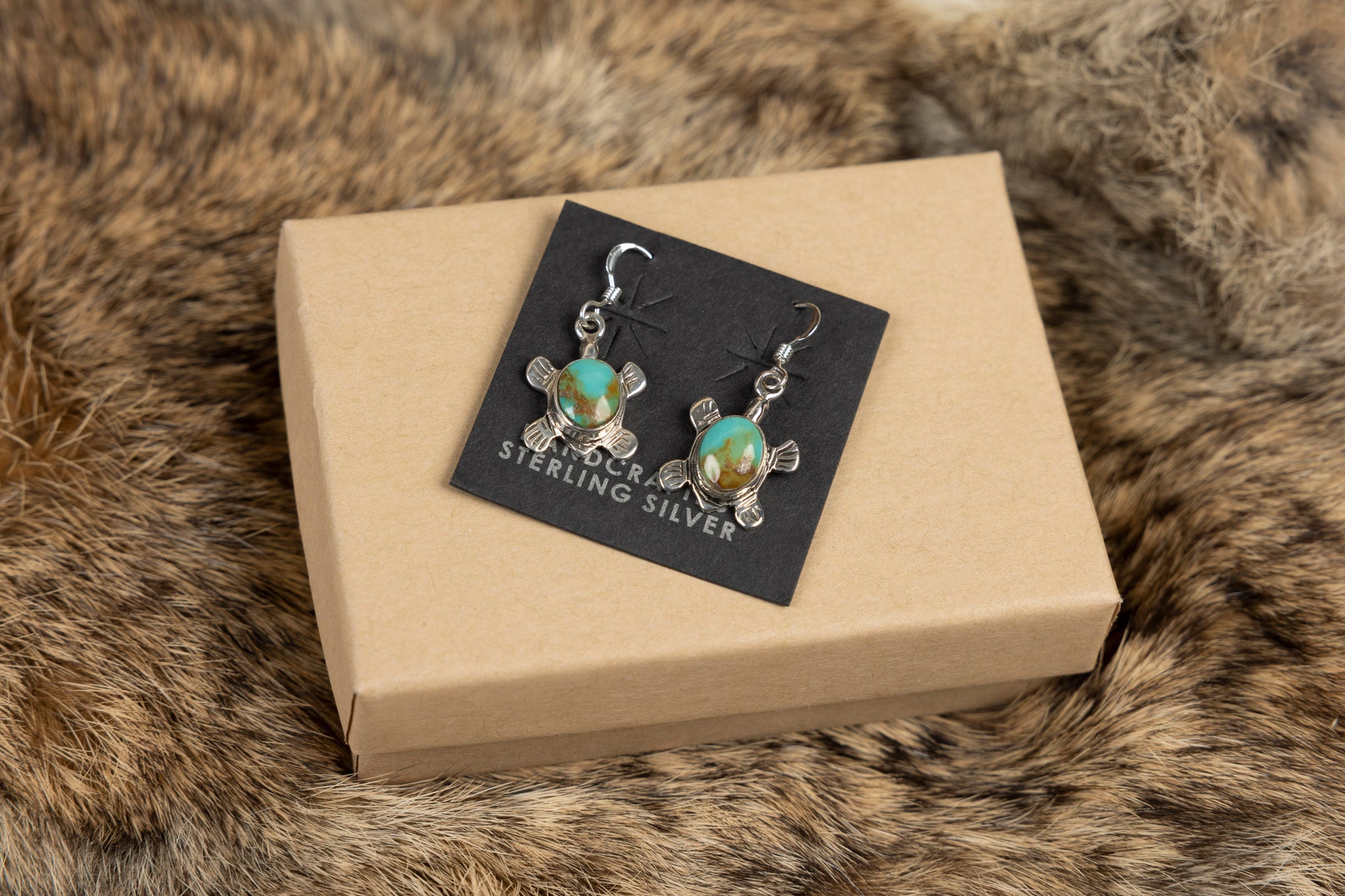 Sterling Silver / Turquoise Turtle Earrings