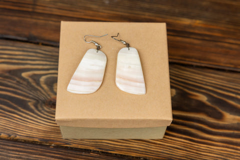 Large size rectangular shell earrings