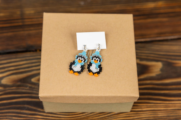 Beaded Penguin Earrings