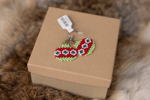 Beaded Christmas Ornament Earrings