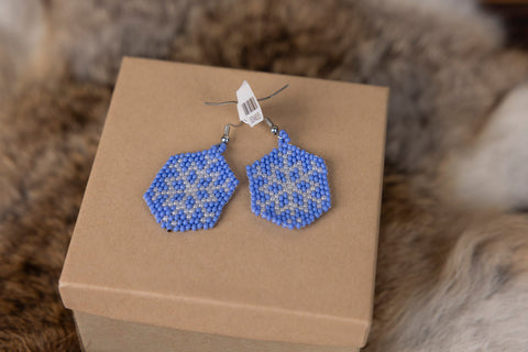 Beaded Snowflake Earrings Bigger